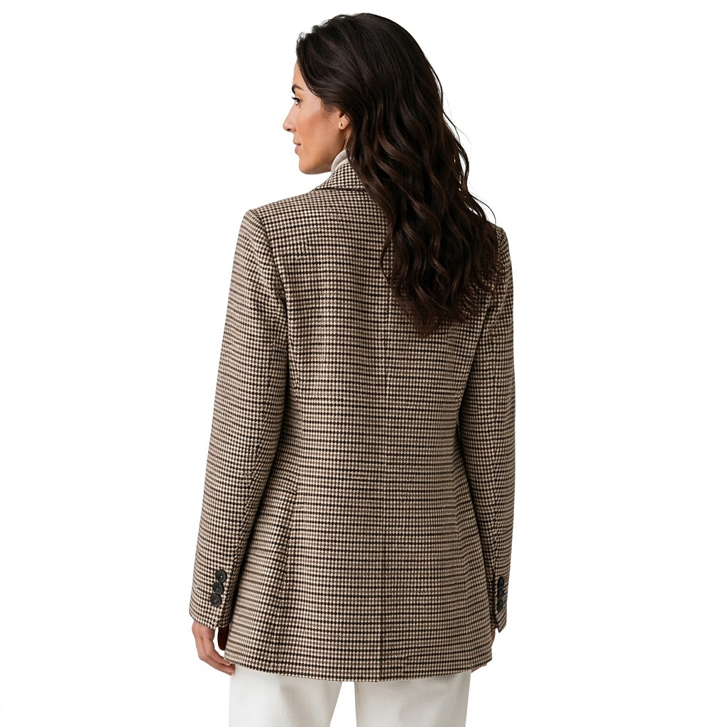 Blazer oversize à motif pied-de-poule pour femme 3