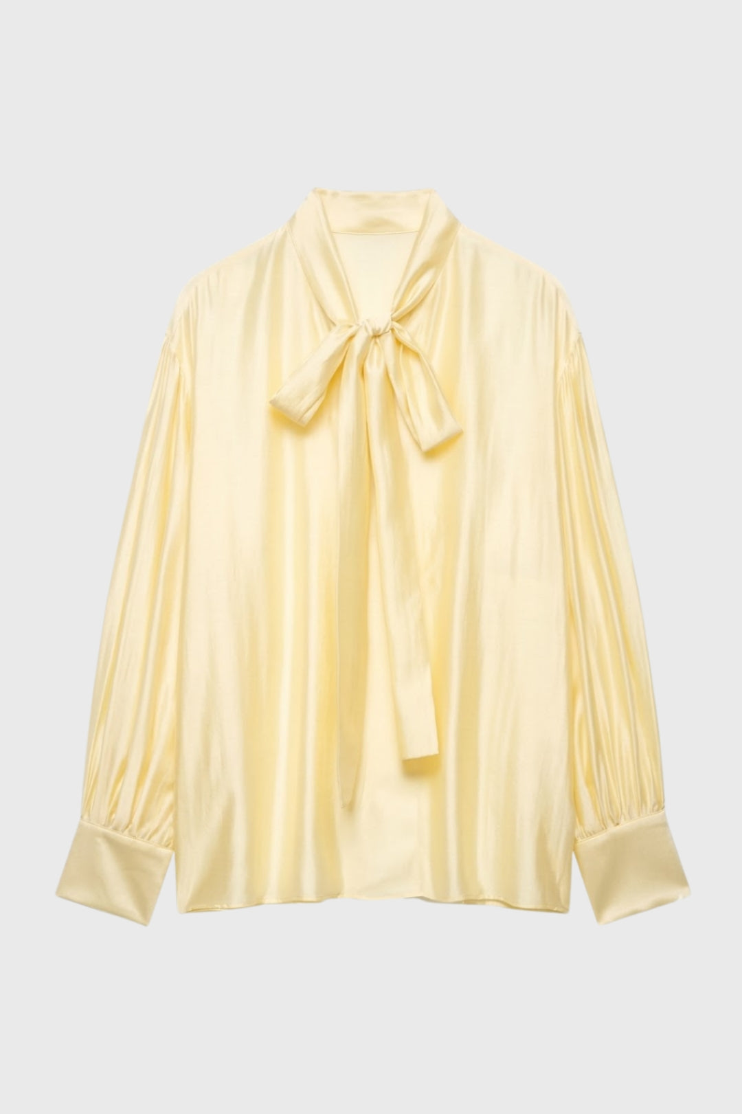 Blouse Women Loose Fit Long Sleeve Bow Neckline Detail 5