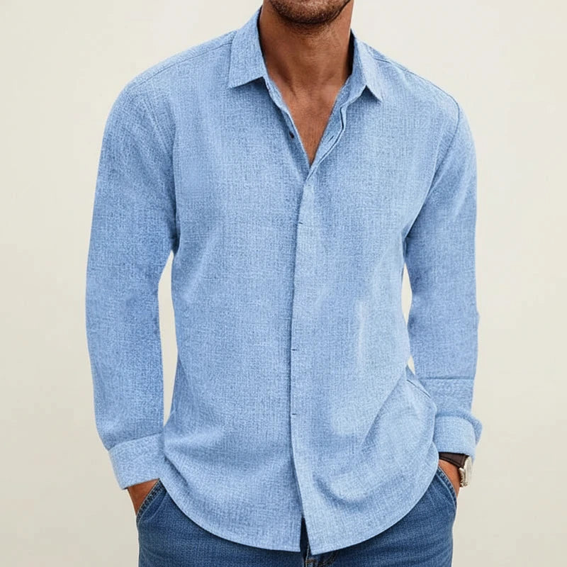 Chemise à manches longues texturée pour homme 3