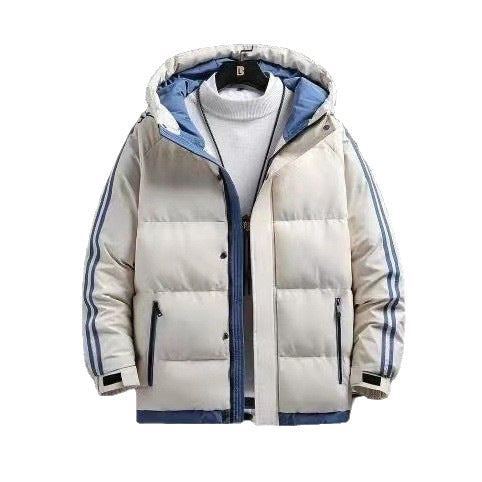 Doudoune pour homme avec capuche et manches à rayures 9