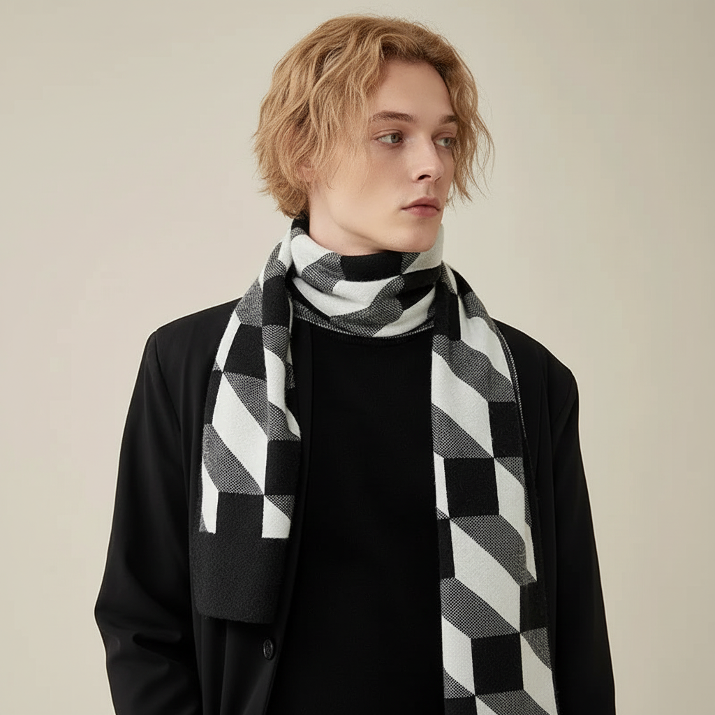 Écharpe en maille à motifs pour homme 12