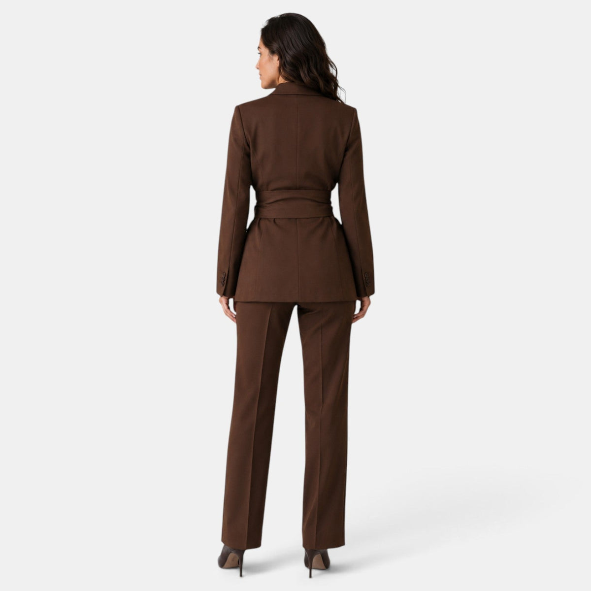 Ensemble blazer et pantalon droit pour femme 9