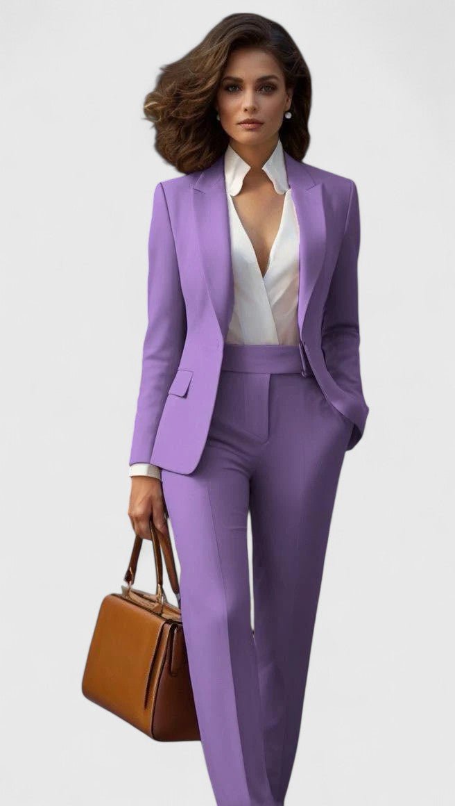 Ensemble deux pièces pour femme : blazer et pantalon droit 9