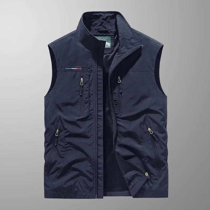 Gilet cargo sans manches pour homme avec poches zippées 6