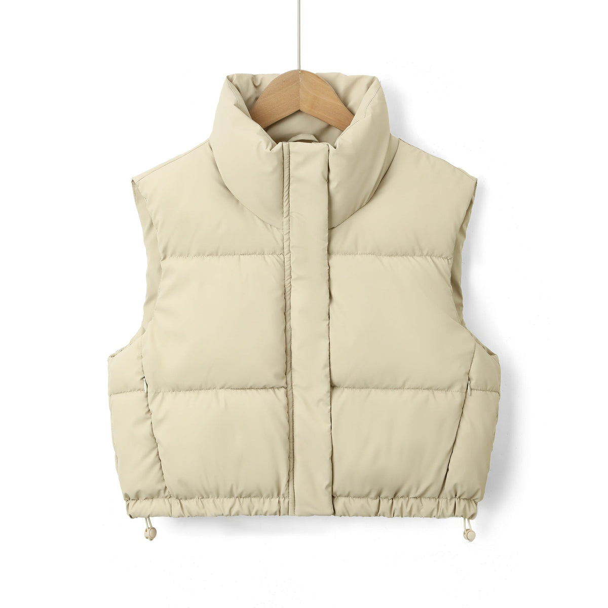 Gilet matelassé pour femme avec col montant et ourlet à cordon de serrage 8