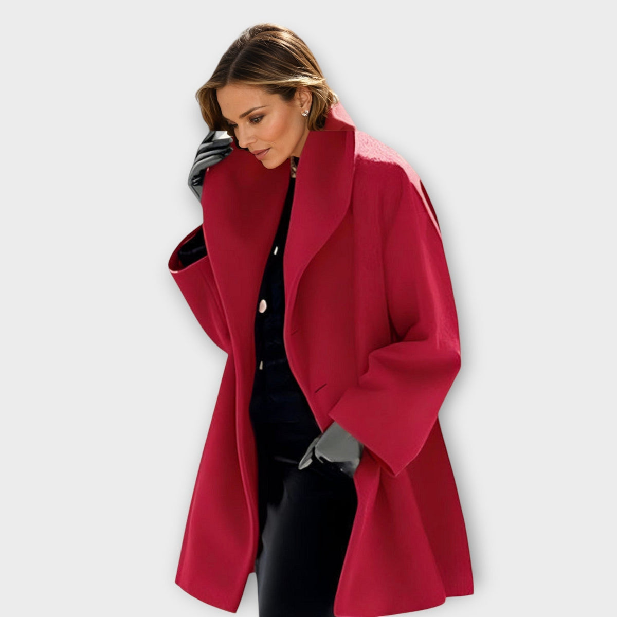 Manteau oversize pour femme avec large revers 8
