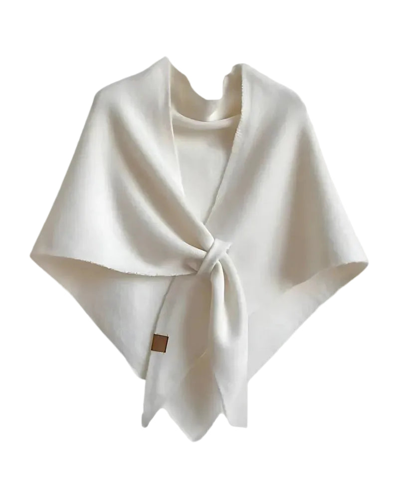 Poncho Femme Cache-cœur avec Nœud et Encolure en V