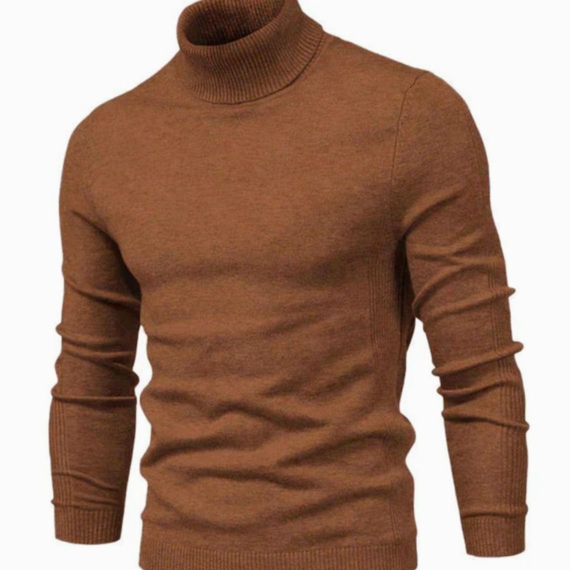Pull en maille à col roulé et manches longues pour homme 8
