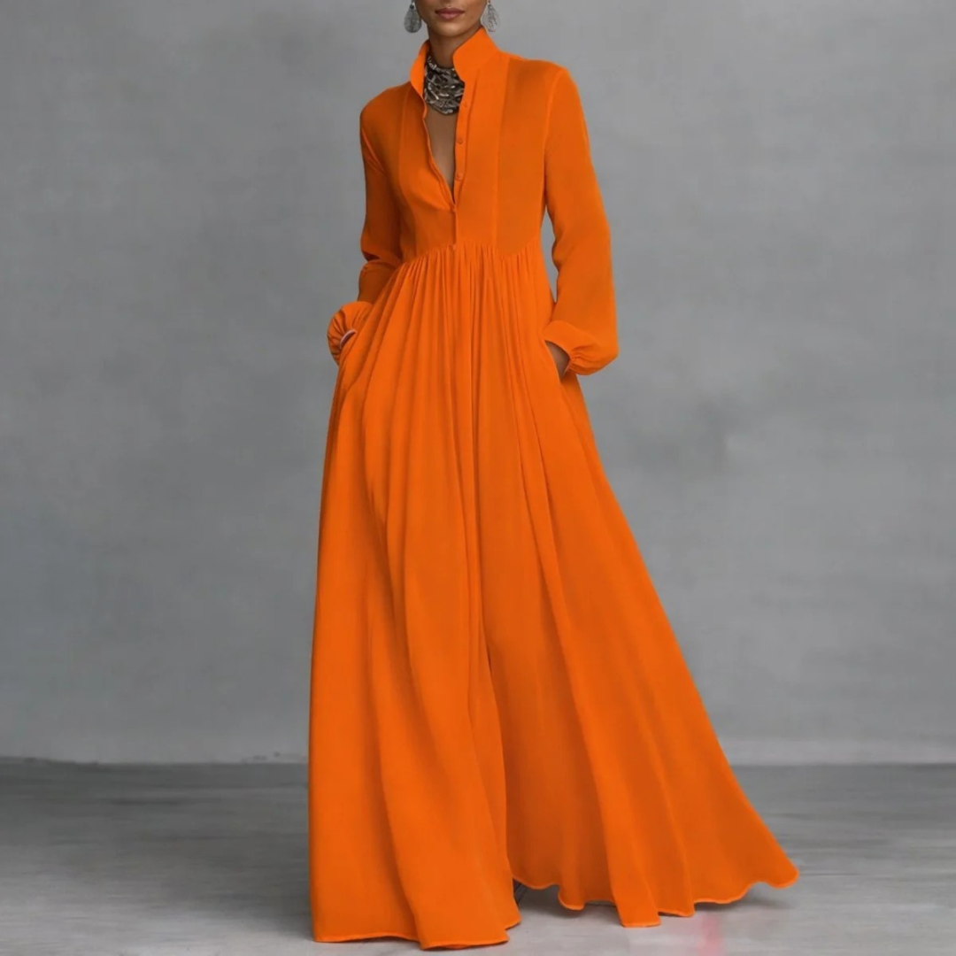 Robe chemise longue à manches longues pour femme 6