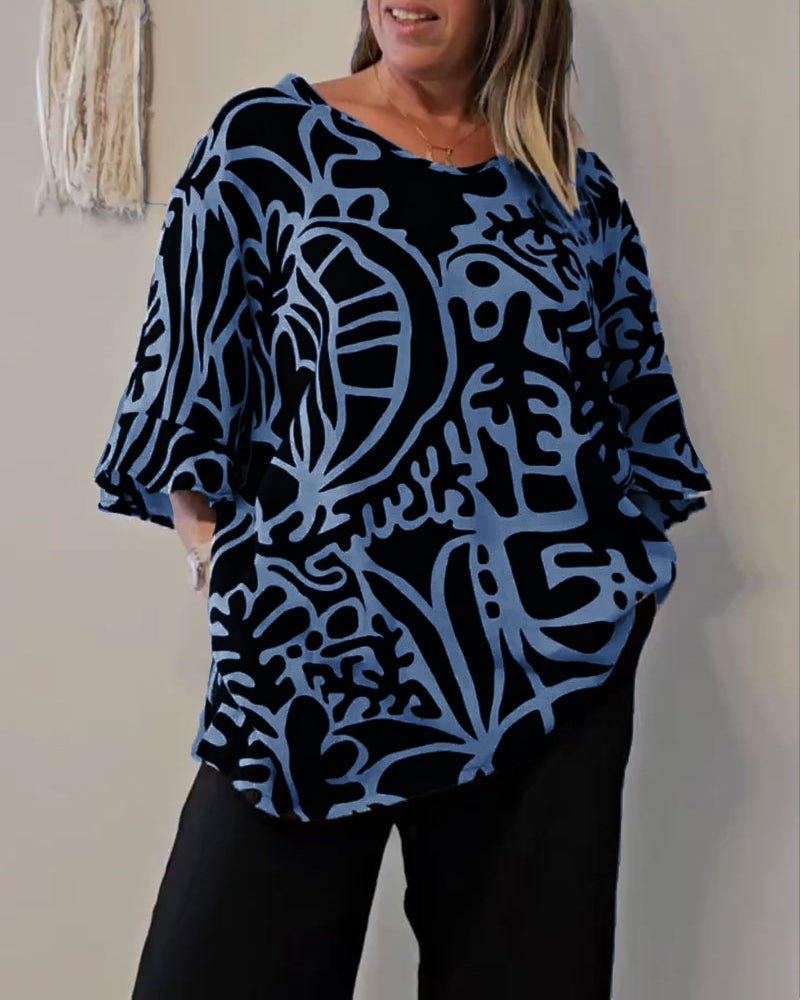 Tunique oversize pour femme à motif abstrait 6