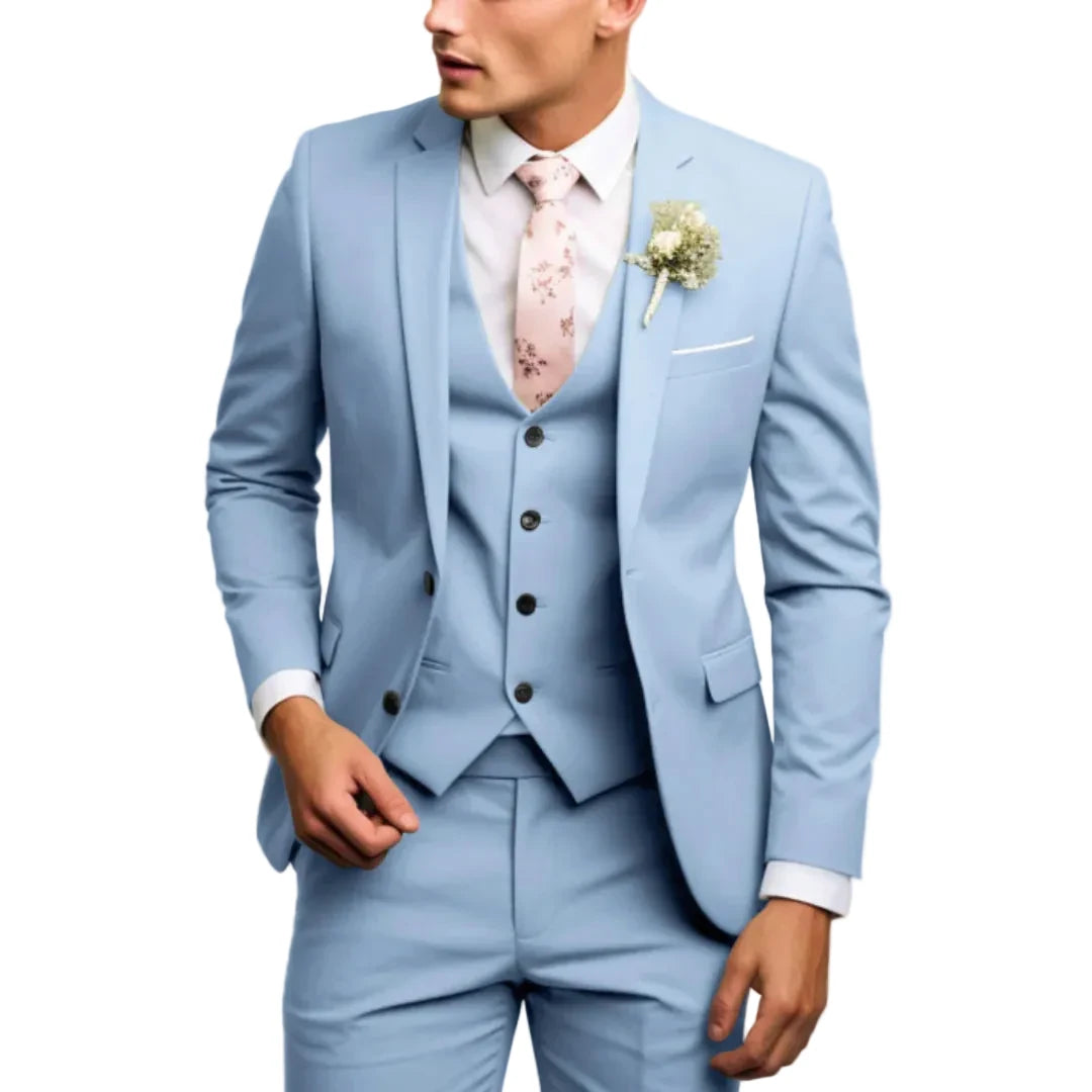 Costume Trois Pièces Homme avec Veste Gilet et Pantalon