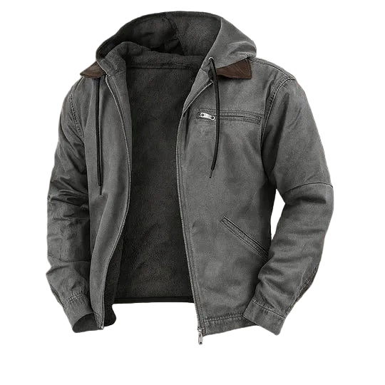 Veste Hiver Homme Zippée à Capuche & Doublure Chaude-Gigié