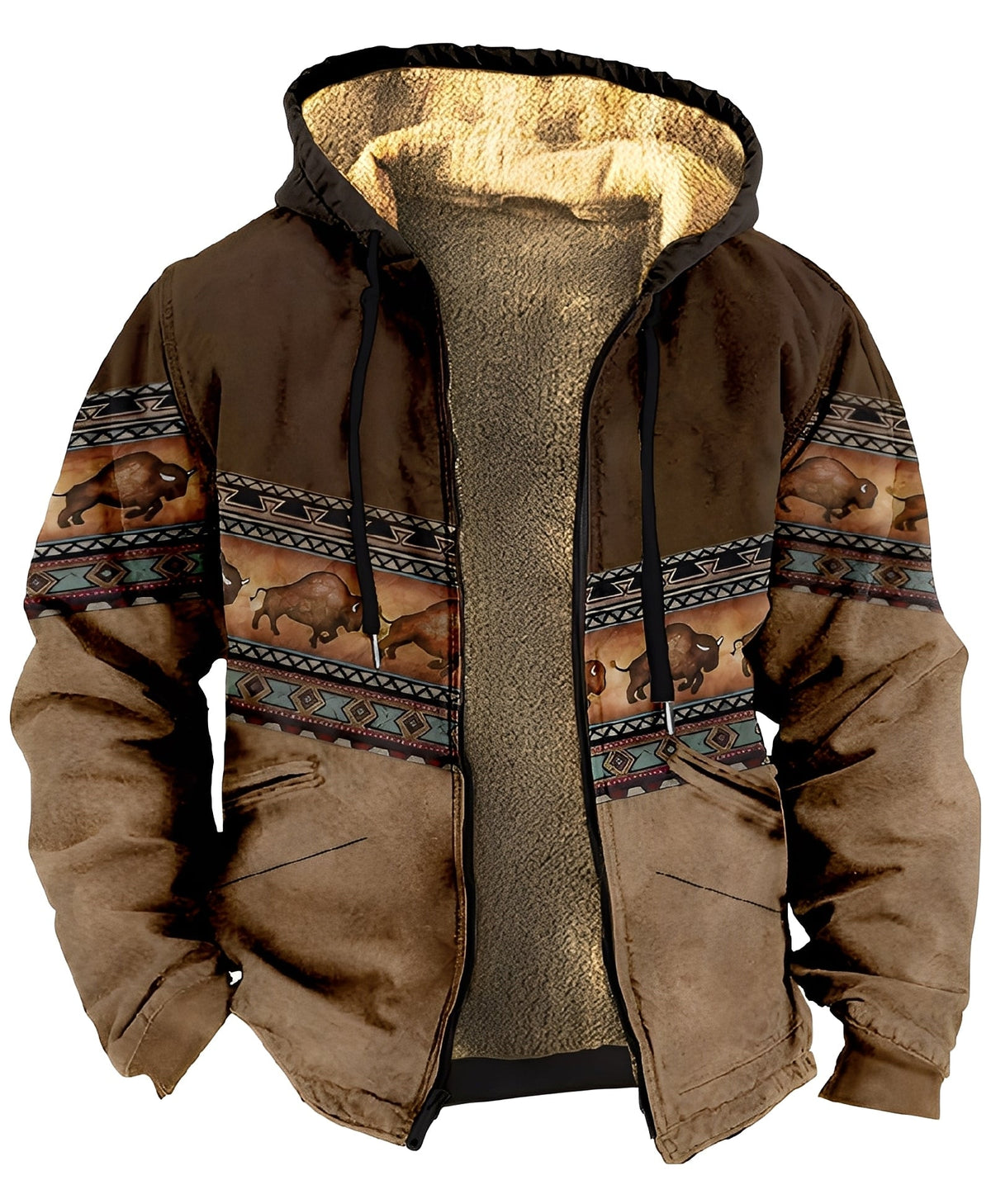 Veste à capuche pour homme avec motif géométrique 8