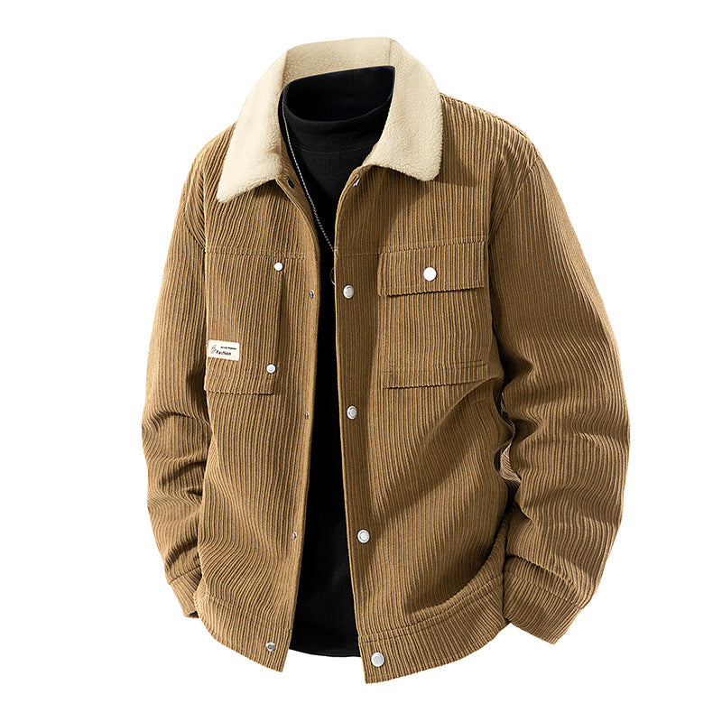 Veste en velours côtelé doublée sherpa pour femme 9