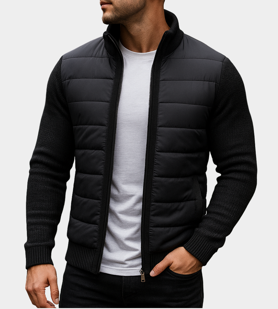Veste hybride en maille pour homme avec panneau avant matelassé 5