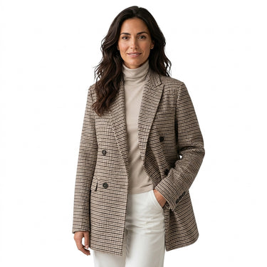 Blazer oversize à motif pied-de-poule pour femme 1