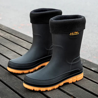 Bottes de Pluie Fourrées Homme Semelle Antidérapante-Gigié