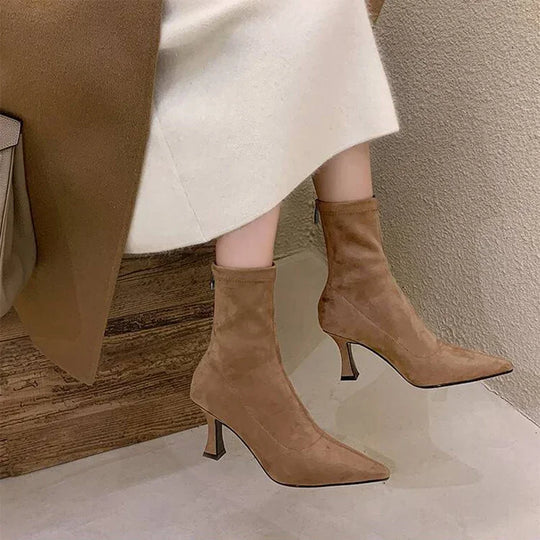 Bottines Femme Bout Pointu Talon Aiguille Moyen-Gigié