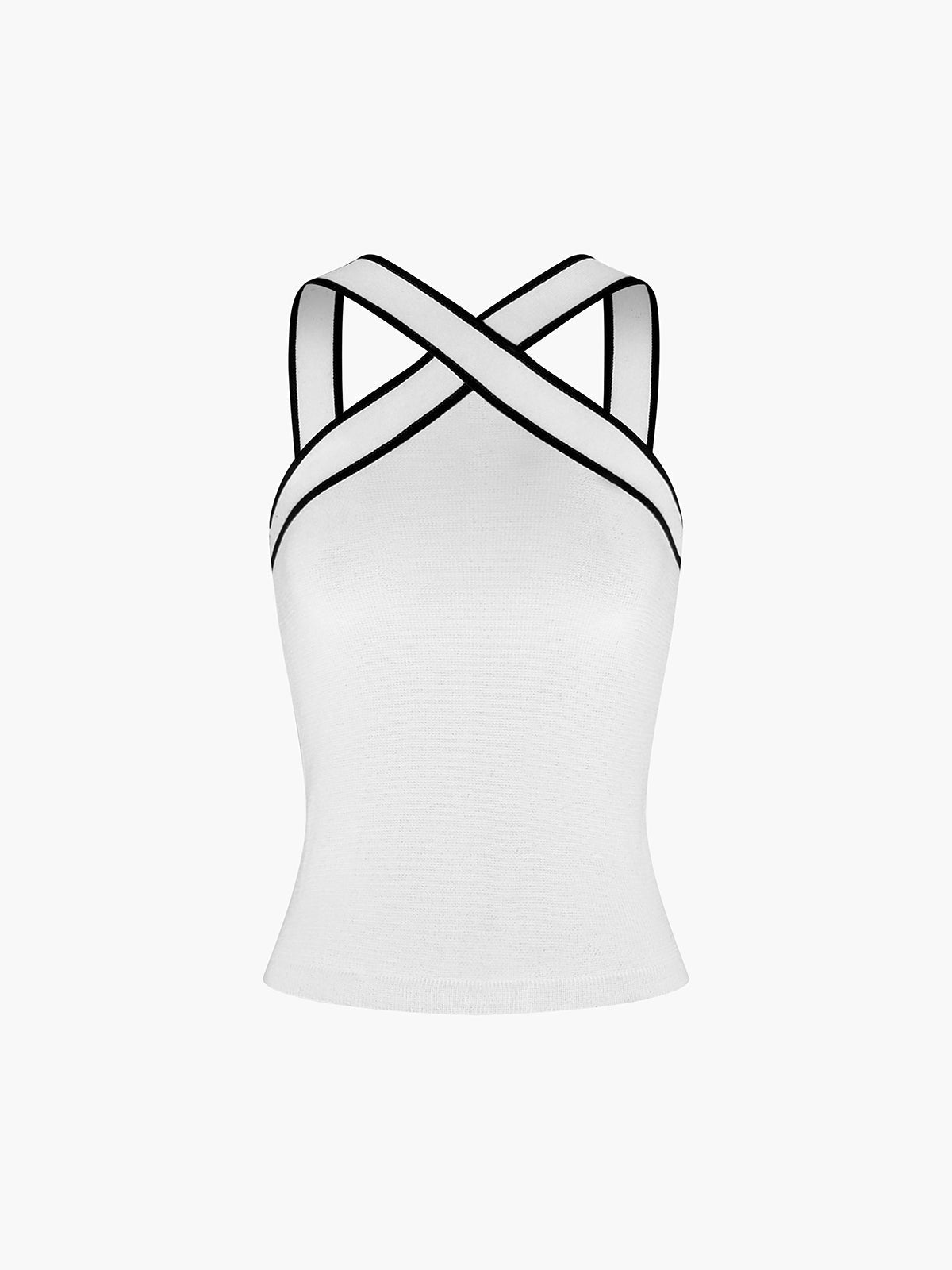 Femme Débardeur à Encolure Licou Croisée et Bordure Contrastée | imported-image-8