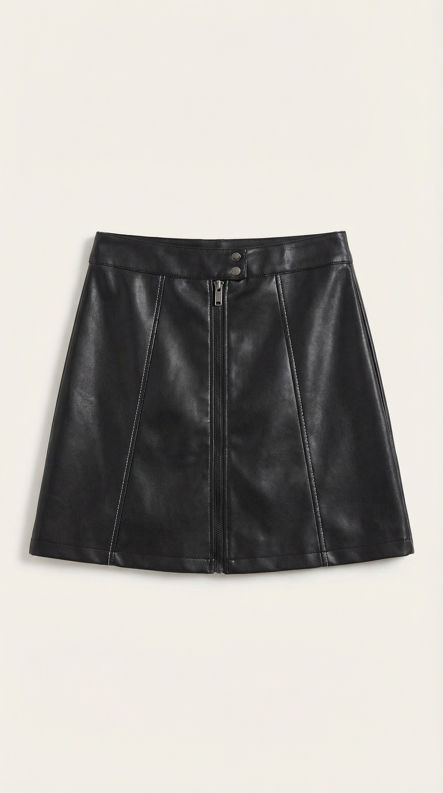 Femme Jupe Courte Taille Haute avec Fermeture Éclair Frontale 6