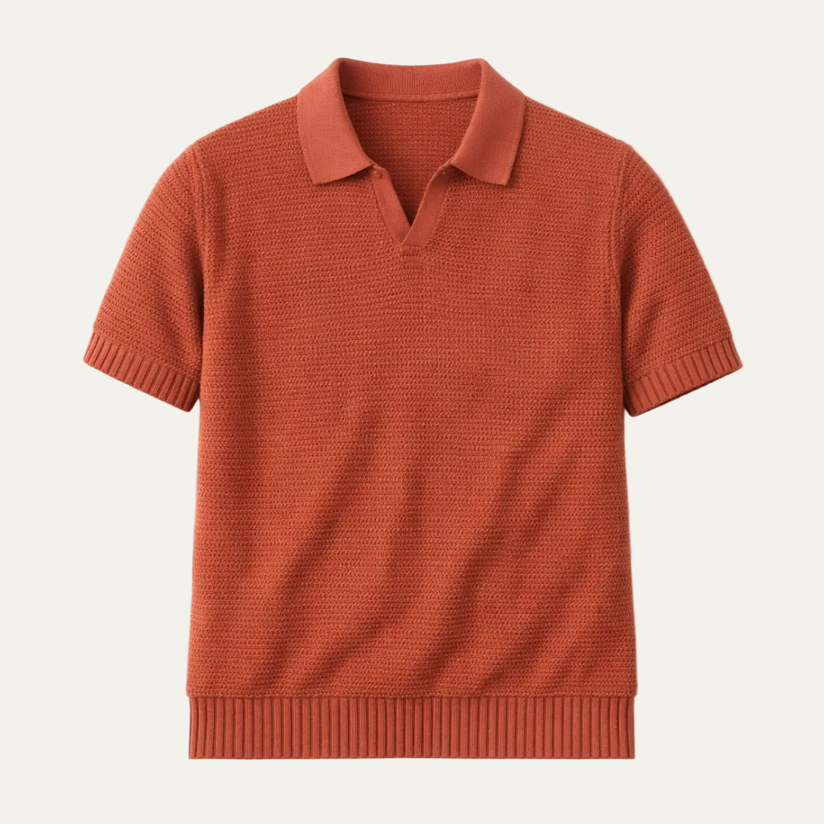 Homme chemise polo en maille à manches courtes avec col ouvert et bords côtelés-Shirts for men-Gigié