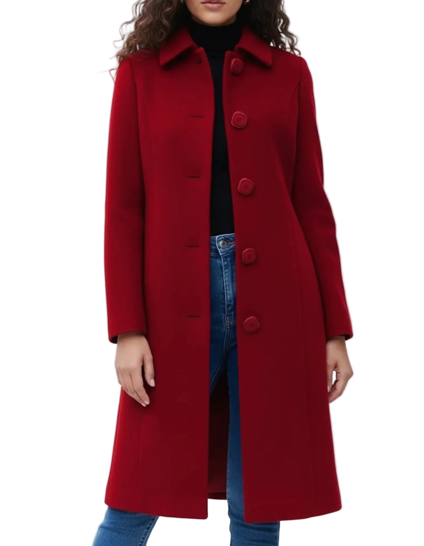 Manteau d’hiver long pour femme à boutons – coupe élégante et structurée-Gigié