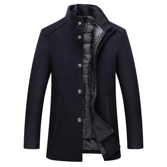 Manteau Hiver Homme Laine Mélangée & Doublure Matelassée-Gigié