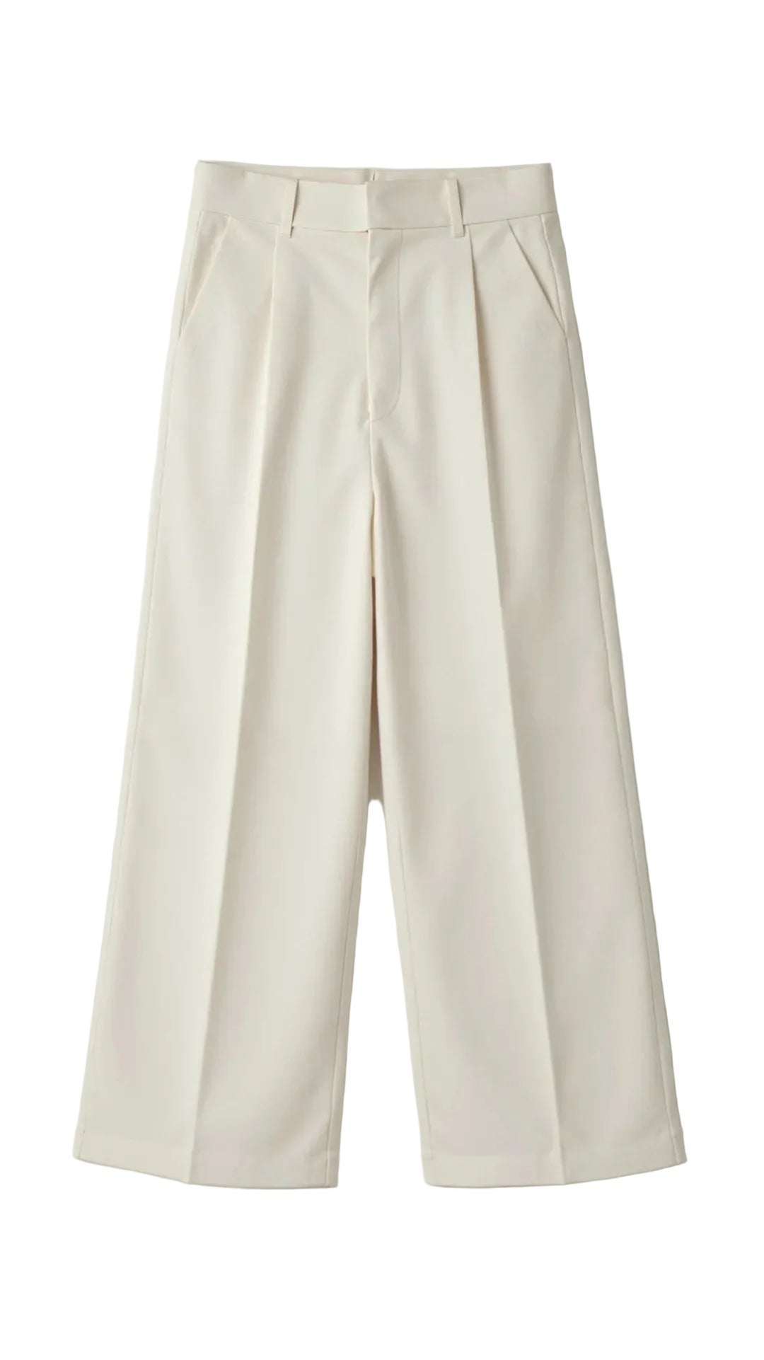 Pantalon femme taille haute à jambe large-Pants Female-Gigié