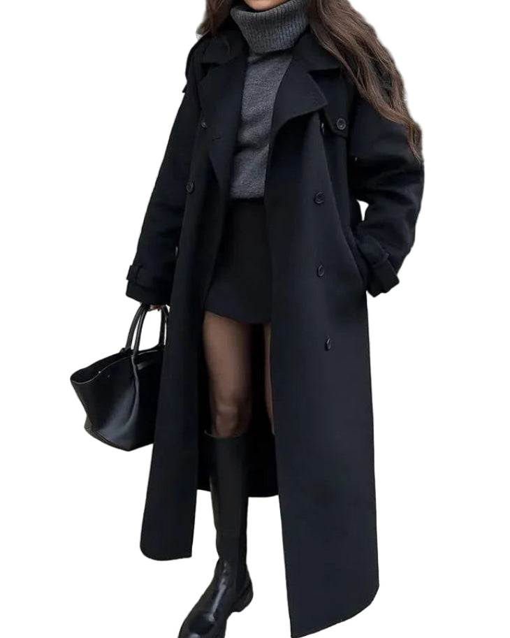 Trench long d’hiver pour femme en laine – coupe élégante et intemporelle-Gigié