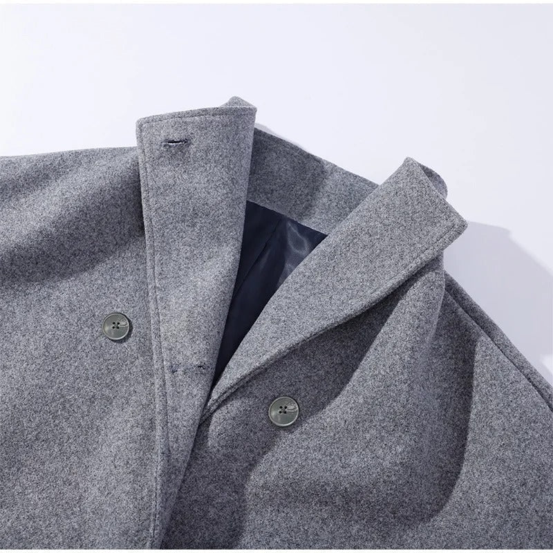 Manteau Court Femme Col Montant & Double Boutonnage