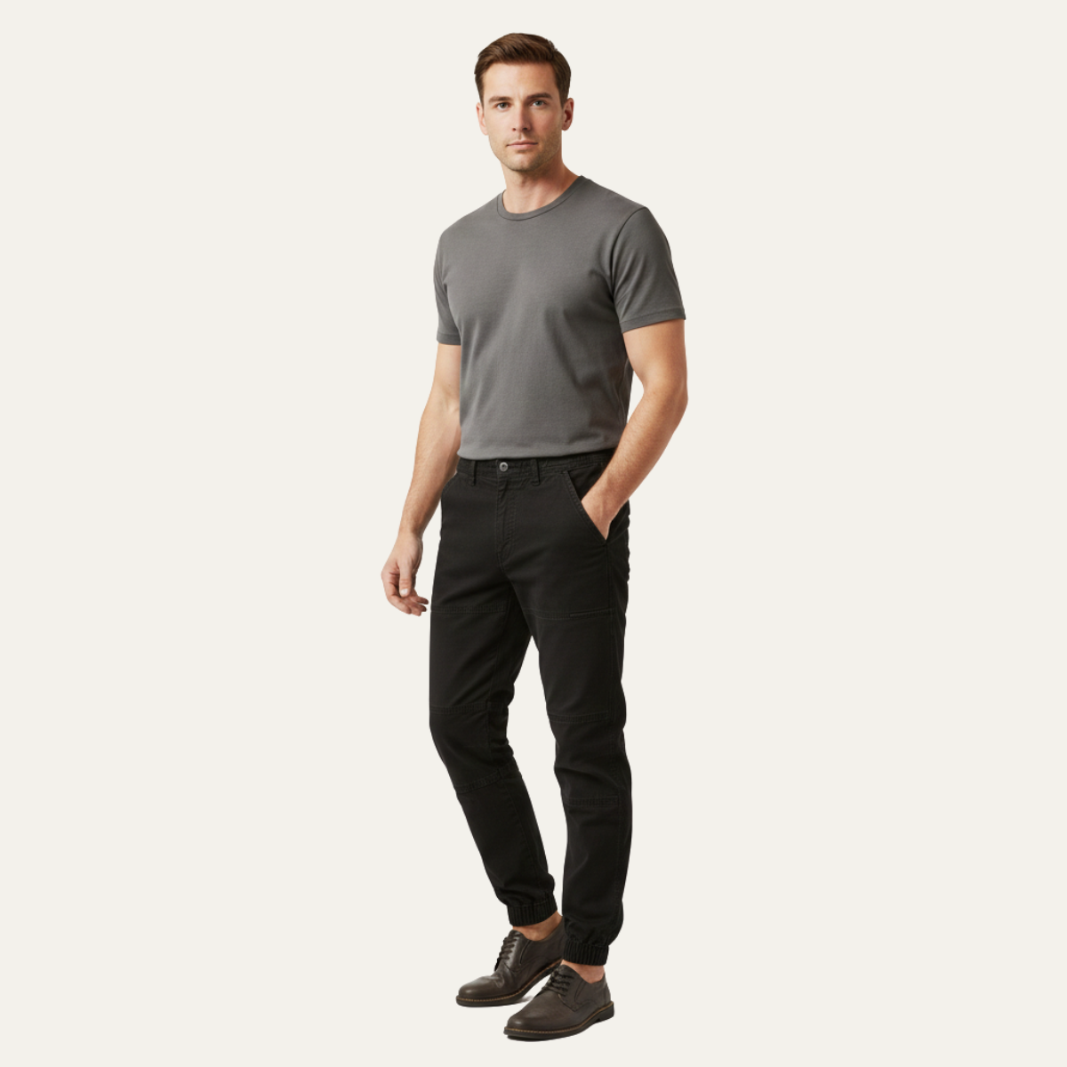Pantalon cargo homme avec bas élastiques