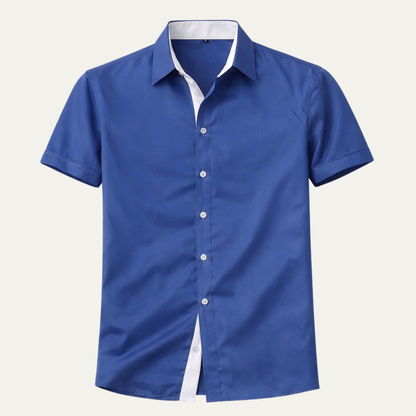 Homme chemise manches courtes avec patte de boutonnage et col structuré