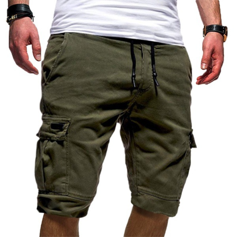 Short cargo pour homme avec taille élastique et cordon de serrage