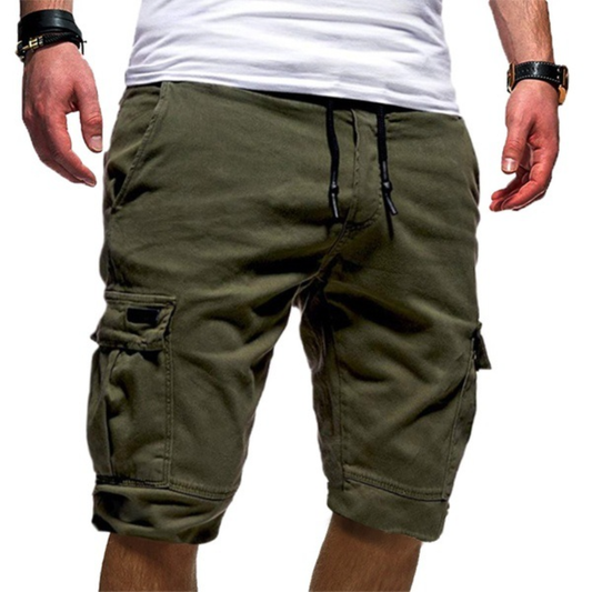 Short cargo pour homme avec taille élastique et cordon de serrage