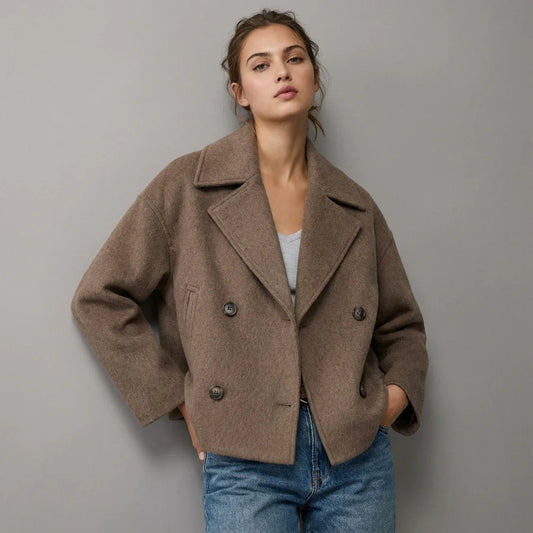 Manteau Court Femme Double Boutonnage