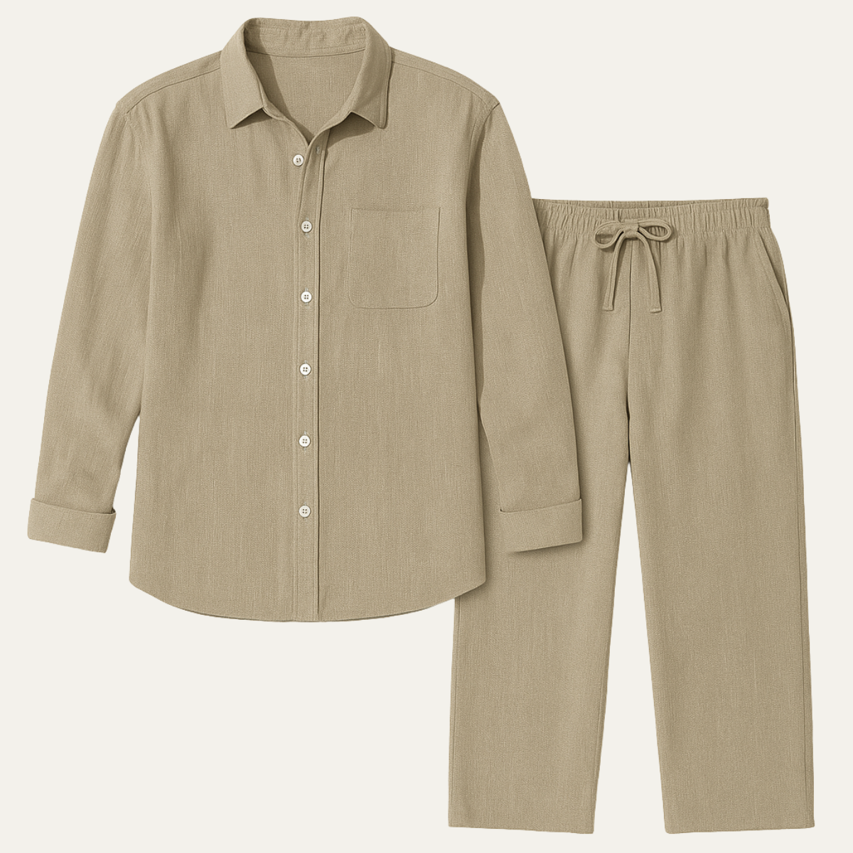 Ensemble homme avec chemise à manches longues et pantalon texturé