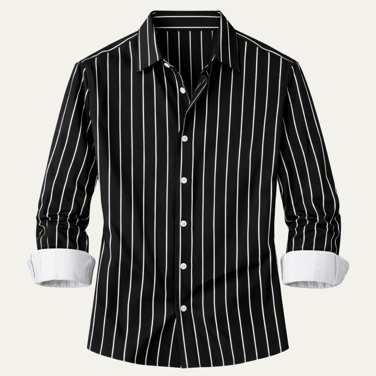 Chemise Homme à Rayures Verticales avec Boutonnage Frontal
