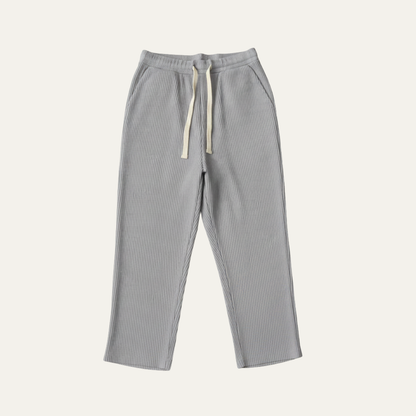 Homme pantalon avec taille élastique et cordon de serrage et jambe droite