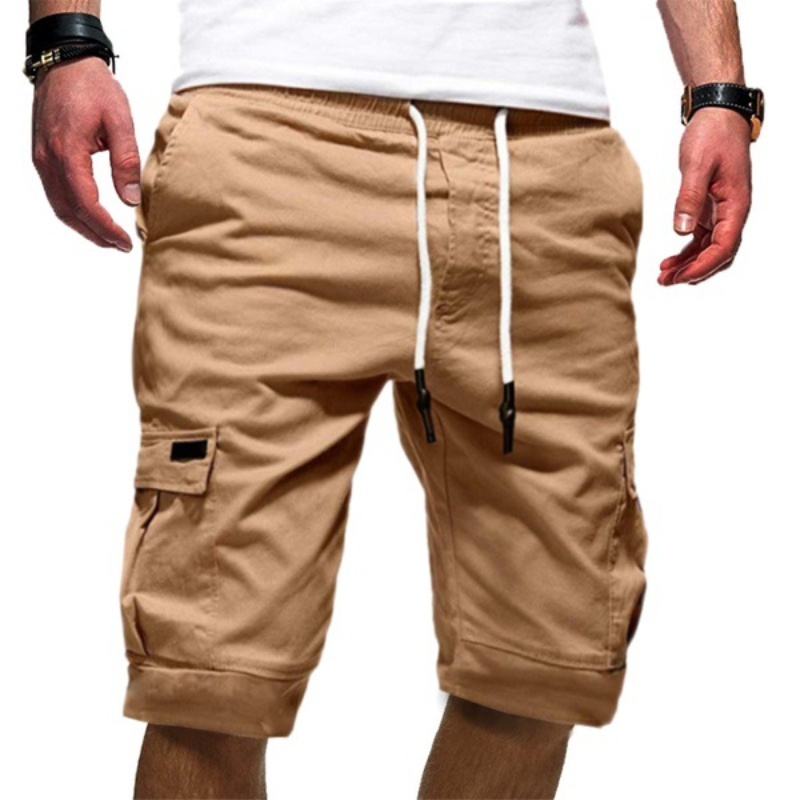 Short cargo pour homme avec taille élastique et cordon de serrage