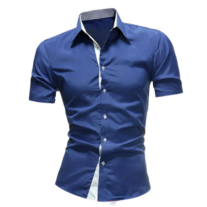 Homme chemise manches courtes avec patte de boutonnage et col structuré