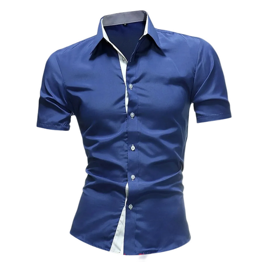 Homme chemise manches courtes avec patte de boutonnage et col structuré