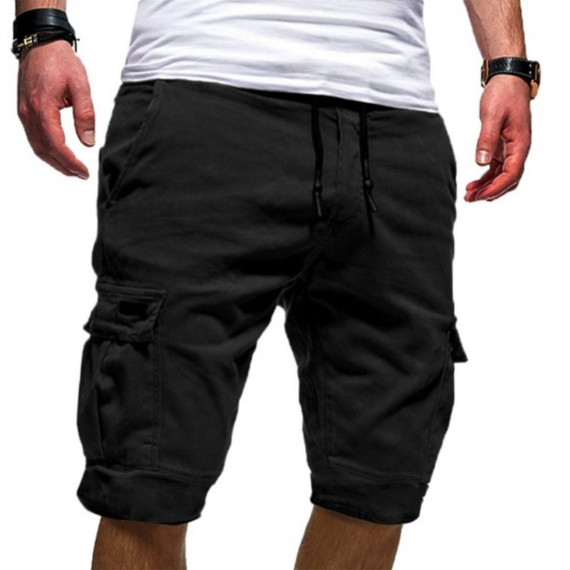 Short cargo pour homme avec taille élastique et cordon de serrage