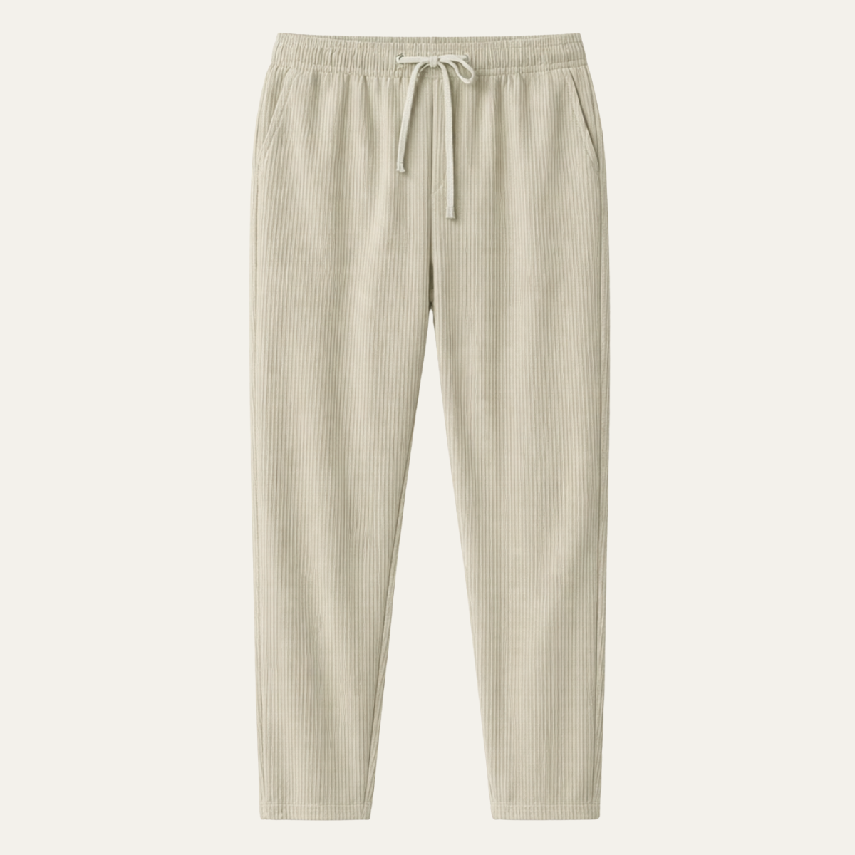 Homme pantalon avec taille élastique et cordon de serrage et jambe droite