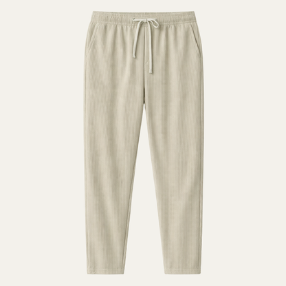 Homme pantalon avec taille élastique et cordon de serrage et jambe droite
