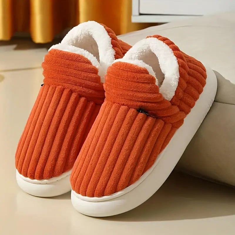 Chaussons Chauds Unisexes Velours Côtelé & Doublure Polaire