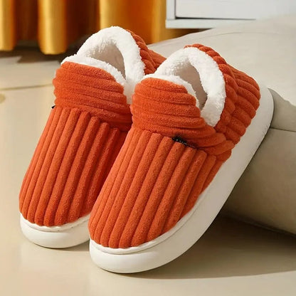 Chaussons Chauds Unisexes Velours Côtelé & Doublure Polaire