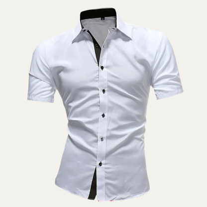 Homme chemise manches courtes avec patte de boutonnage et col structuré
