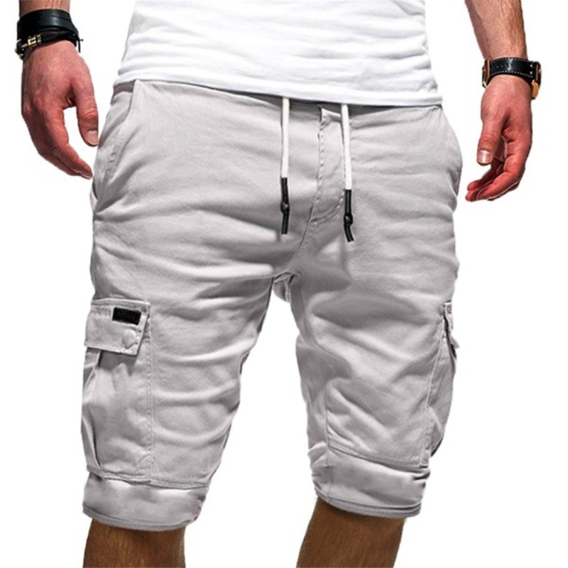 Short cargo pour homme avec taille élastique et cordon de serrage