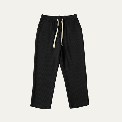 Homme pantalon avec taille élastique et cordon de serrage et jambe droite