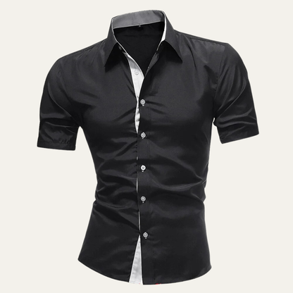 Homme chemise manches courtes avec patte de boutonnage et col structuré